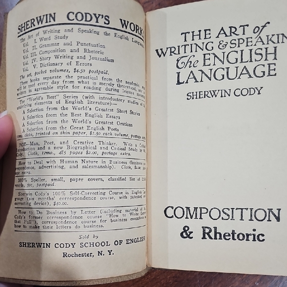 The Art of Writing & Speaking The English Language Sherwin Cody 1922 Composition - Picture 3 of 4